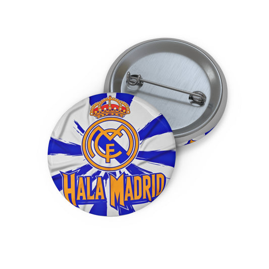 Custom Pin Buttons - Hala Madrid Football Badge - Perfect for Fans and Collectors